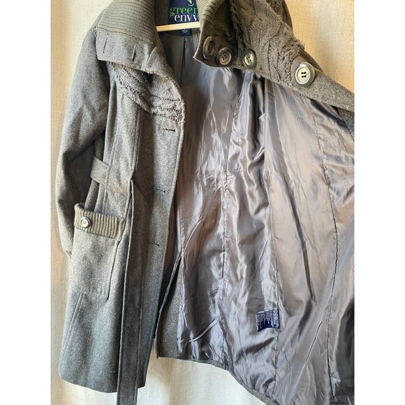 Women’s Gray Cozy Knit Button Up Coat by Green with Envy Size Large - Picture 4 of 7